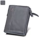 thumbnail image 1 of Cartera de piel de vaca Crazy Horse para hombre, billetera corta de piel de vaca con cepillo antirrobo, billetera con clip para billetes para hombre, monedero con doble cremallera, 1 of 5