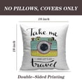 thumbnail image 2 of LALILO Throw Pillow Covers Travel Adventure Fashion Quote Vintage Cushion Cover 18" x 18", 2 Pack, 2 of 6
