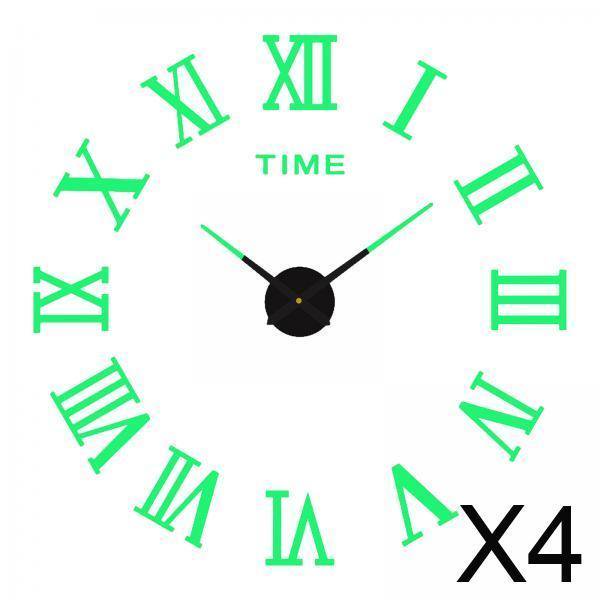 Reloj de pared sin marco,Luminoso reloj de pared sin marco pegatinas Oficina,DIY decoración de pared moderna y silenciosa habitación del hogar,grande con números dormitorio