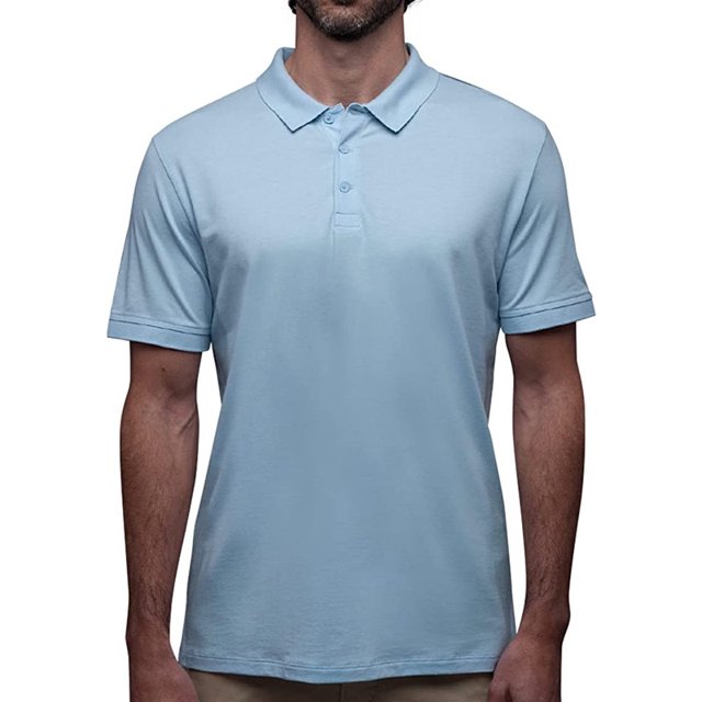 Playera Polo Para Hombre De Algodón Pima y Tela Spandex Unbranded Polo Shirt Light Blue S