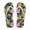Hibiscus Flower, variant on Palm Tree Print Arch Support Flip Flops for Women Casual Non-Slip Beach Thong Sandals Rainbow Anti Slip Fashion Lightweight Flats Slippers for Vacation Bathroom