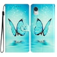 thumbnail image 2 of Nalacover Wallet Case for iPhone XR with Painting Pattern PU Leather Magnetic Kickstand Flip Folio Cover, Card Slots Holder Soft Silicone Shockproof Protective Case, Blue Butterfly, 2 of 8