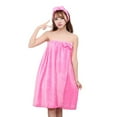 thumbnail image 2 of Joernso 2Pcs Women Absorbent Shower Skirt Bathrobe Hair Cap Bath Towel Dressing Gown, 2 of 4