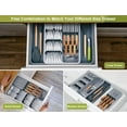 thumbnail image 2 of Kitchen Utensil Drawer Organizer, Removable 2-Tier Knife Holder, Expandable Cutlery Tray for Silverware, Flatware and Utensils, Large Kitchen Drawer Dividers for Spoons, Forks, Knives, Gray, 2 of 3