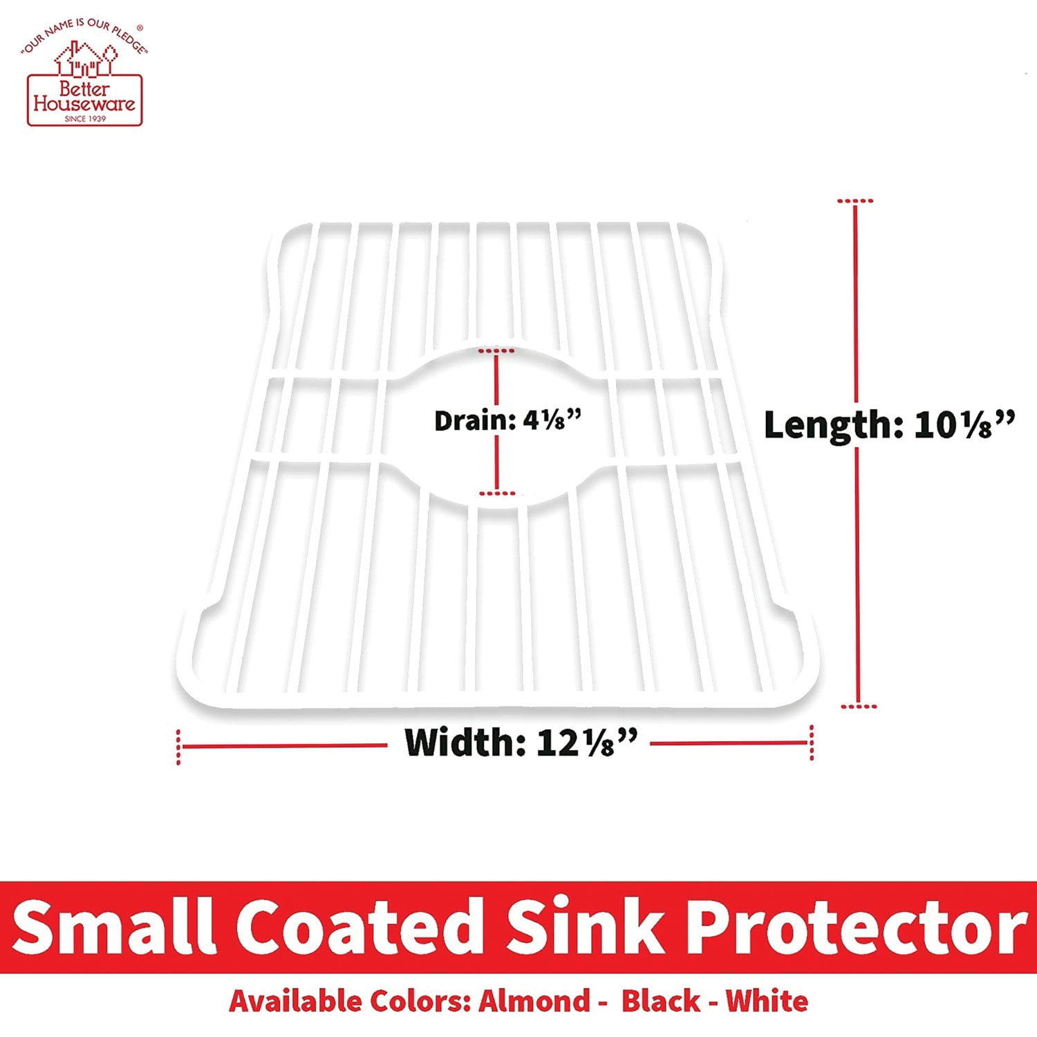 Better Houseware Small Sink Protector (White), 1485/WPT