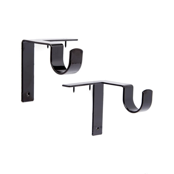 Soportes para barra de cortina Kwik-Hang de 1" negros, sin taladro