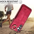 thumbnail image 6 of SaniMore for Samsung Galaxy A14 5G (6.6" 2023) Case, PU Leather Skin Shockproof Bumper Flip Purse RFID Blocking Metal Ring Stand Shell, Card Holder Cash Pocket Anti-drop Cover For Galaxy A14 5G, Red, 6 of 17