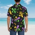 thumbnail image 4 of Sikiie Mardi Gras Carnival4 Print Men's Hawaiian Shirt, Summer Beach Button Pocket Short Sleeve T-Shirt,Small, 4 of 7