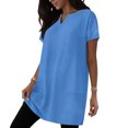 thumbnail image 2 of Cilsoka Womens Summer Short Sleeve V Neck Tunic Tops for Leggings with Pockets Long Solid T-Shirts with Pockets 2026 Spring Summer Shirts, 2 of 4
