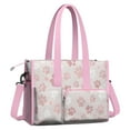 thumbnail image 2 of Teacher Tote Bag,Pink Dog Paw Teacher Utility Tote Bag,Large Work Tote Bags for Women with Multiple Pockets,Top Zipper Closure,13.8x10.6x6.7 Inch, 2 of 5