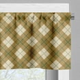 thumbnail image 3 of Ambesonne Plaid Window Valance, Brown Diagonal Retro, 54" X 18", Pale Brown Green Beige, 3 of 5