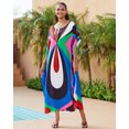 thumbnail image 2 of EDOLYNSA Bright Printed Kaftan Dress Batwing Sleeve Summer Outfit Plus Size Bathing Wear Cover Up Caftan Housewear, 2 of 8