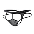thumbnail image 4 of COSFO Men's Thong Underwear Bulge Pouch Mesh Black Underwear Lightweight Breathable Classic Fit Underwear for Men, 4 of 4