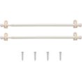 thumbnail image 1 of AIR-JINCHAN French Door Curtain Rods 2 Pcs No Drill Cafe Curtain Rod for Tier Curtains Multi Use Sash Telescope Adjustable Window Dressing Hardware 26 to 48 Inch Beige, 1 of 4