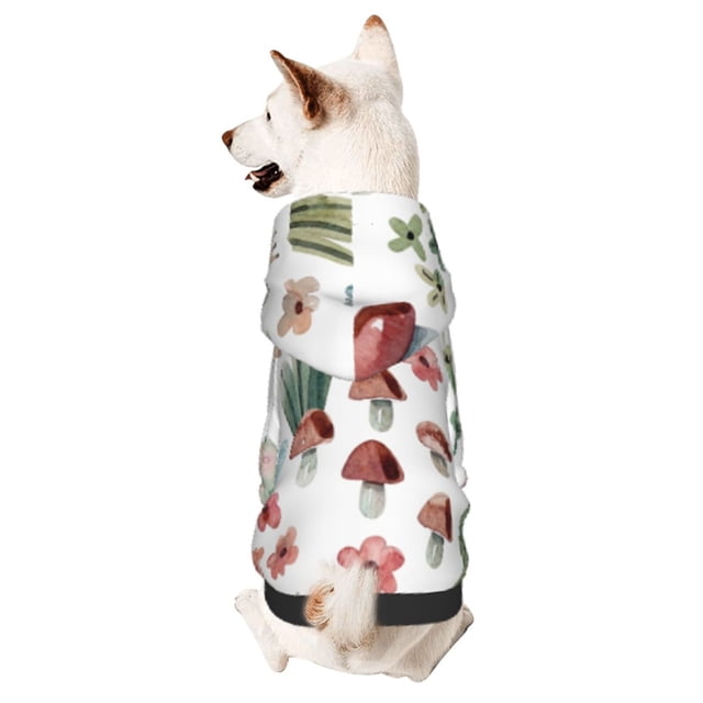Balery Frog and Forest Plants Sudadera con Capucha para Perros Pequeños – Ropa para Mascotas, Disfraz para Perros y Gatos, Ideal para Fiestas y Cosplay-X-Large