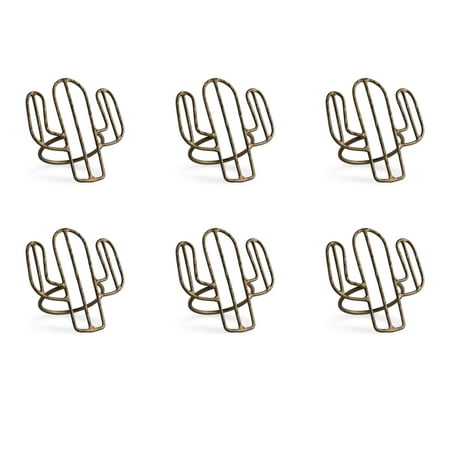 Cactus Dinner - DII Modern Chic Napkin Rings for Dinner Parties, Weddings Receptions, Family Gatherings, or Everyday Use, Set Your Table With Style - Cactus, Set of 6