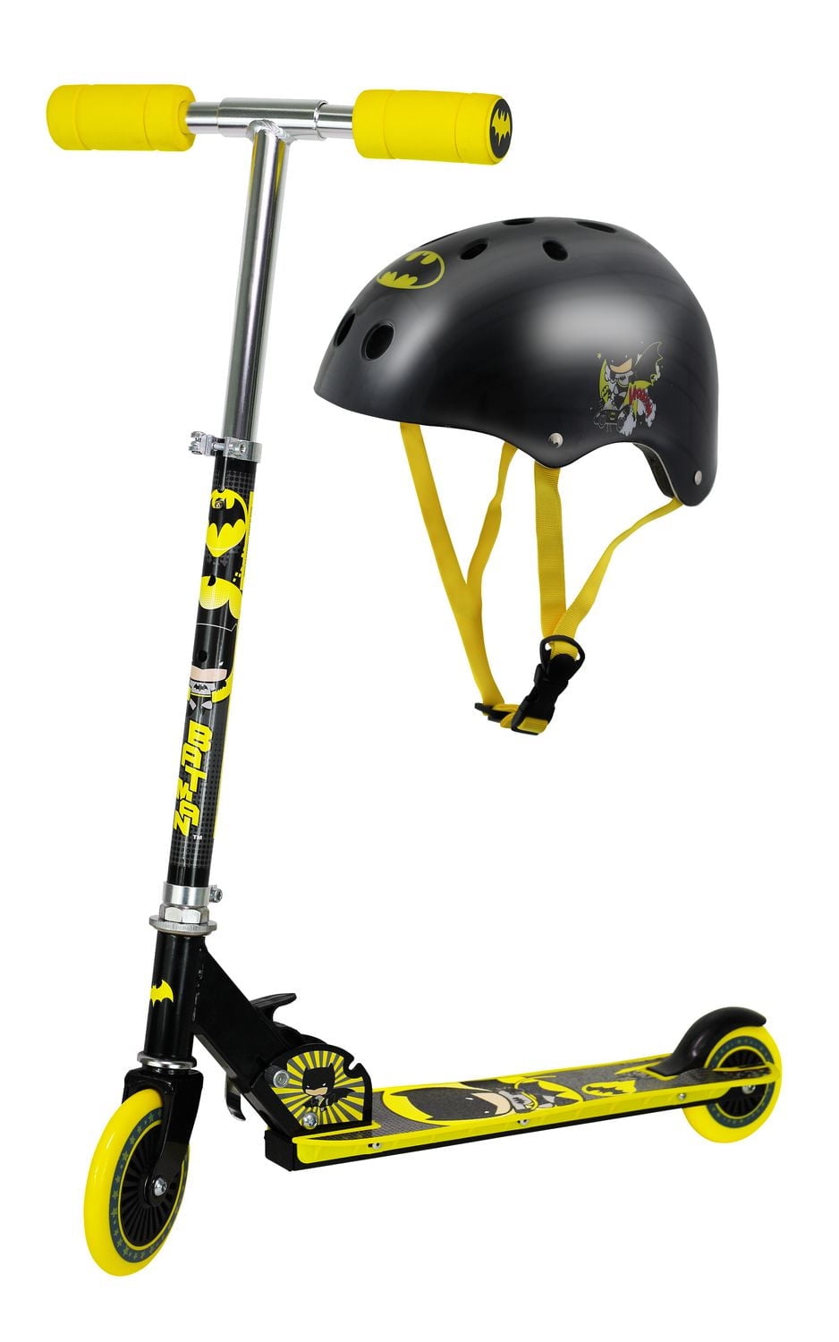 Combo set of JL Batman Folding Scooter + Multi-Sport Helmet