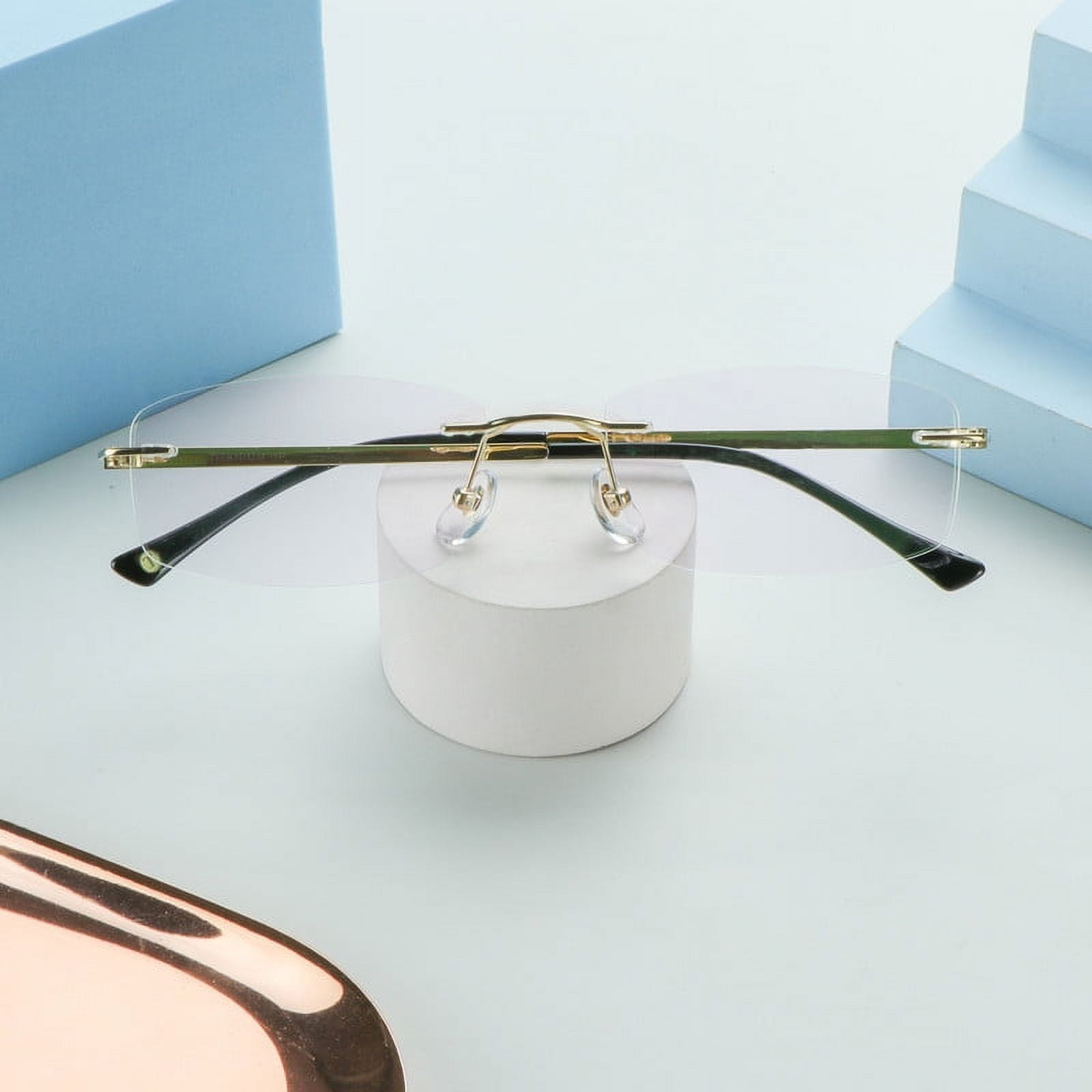 LifeArt Pure Titanium Frame Glasses/Blue Light Blocking Reading Glasses, Reduce Eyestrain, Stylish for Men and Women(Gold,+2.50 Magnification)