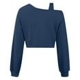 thumbnail image 6 of Levmjia Womens Fashion Sweatshirt Long Sleeve Off The Shoulder Tops Solid Color Casual Blouse Work Holiday Comfy Breathable Everyday Basic Shirt, 6 of 7