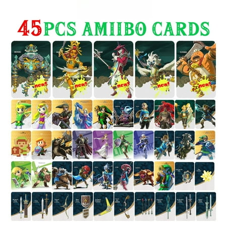 45pcs/set BOTW TOTK amiibo Zelda Tears of the Kingdom Large Card NFC Cards for Switch 2/Wii U Mineru / Riju / Tulin / Sidon / Yunubo