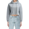 thumbnail image 4 of Weardear Womens Drawstring Cropped Hoodie Long Sleeve Short Sweatshirt Hooded Crop Jacket Top Black,XXL, 4 of 7