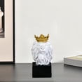 thumbnail image 3 of Escultura de león artística, estatuilla para el hogar, la oficina, el hotel, la exhibición, estatuas, decoración, adorno. Blanco 7x6x15cm, 3 of 8