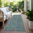 thumbnail image 6 of Addison Rugs Chantille Indoor/Outdoor Transitional Floral Teal Washable Runner Rug, 2'3" x 7'6", 6 of 6