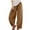 Khaki, variant on Womens Baggy Wide Leg Pants Cotton Linen Elastic Waisted Loose Palazzo Harem Pants Beach Lounge Trousers with Pockets(Dark Gray,M)