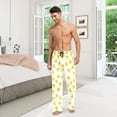 thumbnail image 7 of Cotton Mens PJ Pajama Pants Bottoms Waistband Sleepwear with Pockets Yellow Triangle, 7 of 7