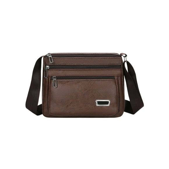 Bwiyojiz Storage & Organization 9.5x7.5x3.1" Premiums Textured Leather Shoulder Crossbody Bag Adjustable Strap Lightweight Spacious Handbag for Travel Work Daily Necessary, Gifts for Women, Brown