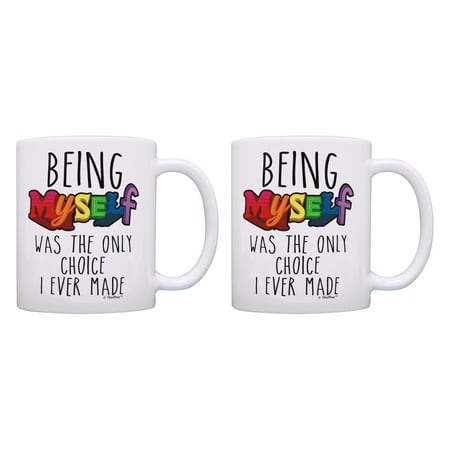 

ThisWear Gay Pride Flag Being Myself Was The Only Choice I Ever Made 11 ounce 2 Pack Coffee Mugs