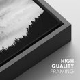 thumbnail image 4 of PixonSign Framed Canvas Print Wall Art Mist Over The Mountains Nature Wilderness Photography Realism Rustic Relax/Calm Grey Dark Black and White for Living Room, Bedroom, Office - 24"x36" Black, 4 of 5