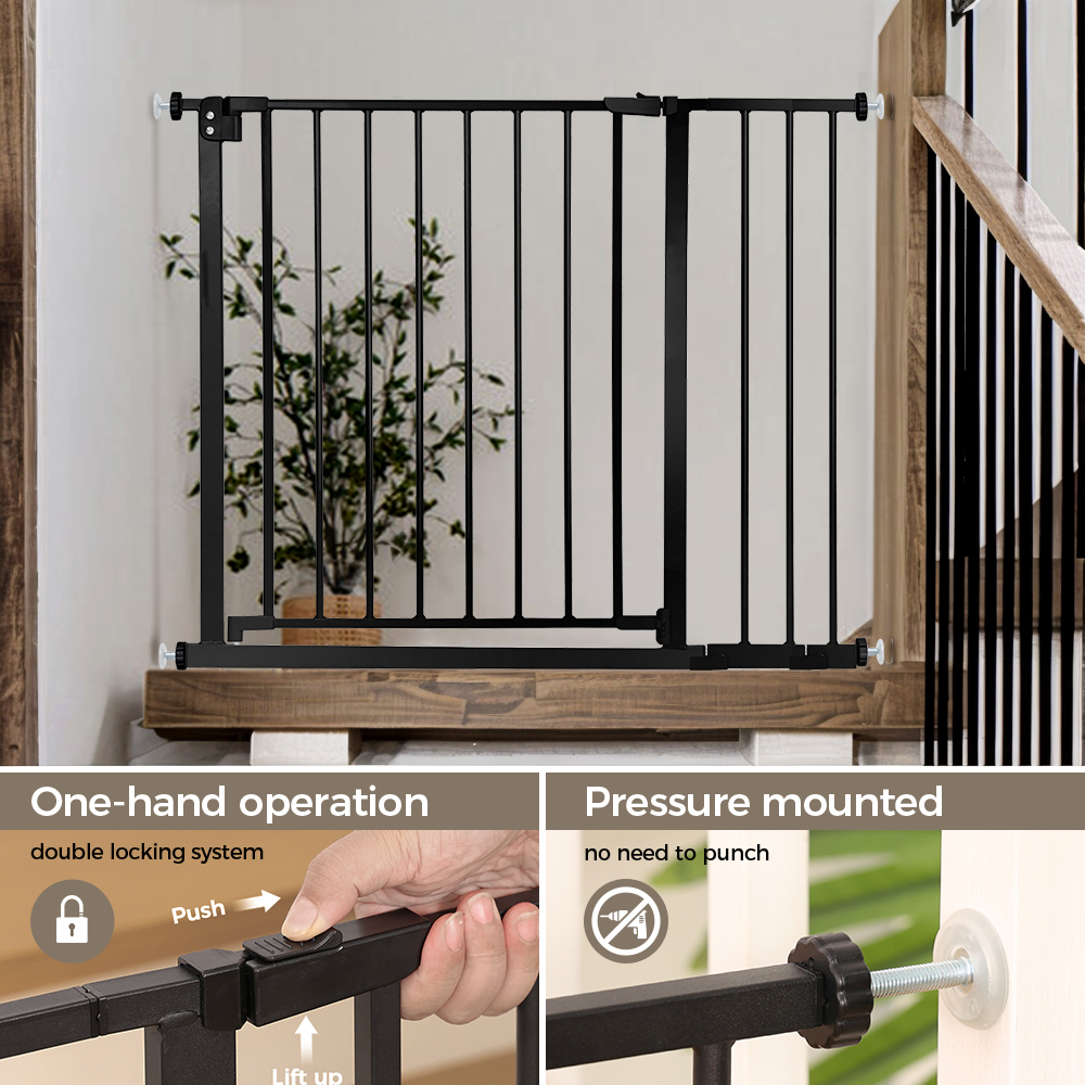 Caveen Baby Safety Gate with Door, 29.5-40.5 in, Black photo 5