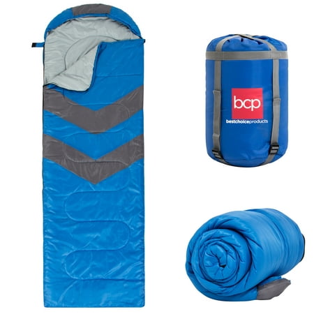 Best Choice Products 4-Season Water-Resistant 20F Portable Envelope Sleeping Bag Compression Sack Carrying (The Best Sleeping Bags For Cold Weather)