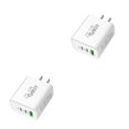 thumbnail image 2 of Tholdsy Adaptador de corriente Puertos duales tipo C Dispositivo de carga ampliamente aplicable Suministros de viaje de teléfono de rendimiento enchufe de EE. UU. 2piezas, 2 of 6