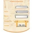 thumbnail image 3 of Stainless Steel Chafing Dishes Buffet Set, 8 Qt 2/4/6 Pack Rectangular Catering Chafer Warmer Set with Trays Pan, Lid and Folding Frame Stand, for Kitchen Party Banquet Dining, 3 of 7