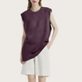 thumbnail image 2 of JDQJBZ Gilet Sans Manches pour Femmes en Tissu à Col Rond, 2 of 4