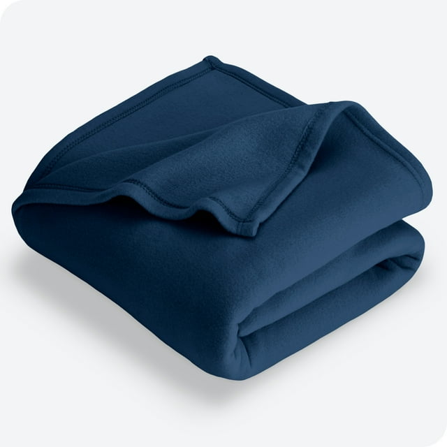 Bare Home Polar Fleece Bed Blanket - Lightweight - Premium Fleece - King, Dark Blue