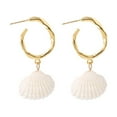 thumbnail image 1 of Verano Bohemia Seashell Earring Pearl Stud Earrings Beach Ocean Pendientes Accesorios, 1 of 5