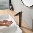 thumbnail image 2 of Solid Brass Single Hole Bathroom Sink Faucet, Deck Mounted Basin Faucet, 2 of 5