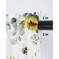 thumbnail image 6 of Sunflower Tier Curtains 45 Inch Length,Sheer Curtains for Bedroom Living Room Window Summer Botanical Green Eucalyptus Leaves Rod Pocket Drapes Kitchen Curtains Small Half Window 27.5"x45" 2 Panels, 6 of 7