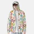 thumbnail image 4 of Haiem Colorful Donuts UPF 50+ Fishing Shirts for Men Long Sleeve UV Sun Protection Hoodie Non-Mask Outdoor Hiking Shirts, 4 of 9