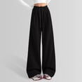 thumbnail image 4 of Pantalones drapeados de cintura alta y pierna ancha para mujer - Material de poliéster - Pantalones informales S-XL, 4 of 5