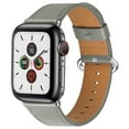 thumbnail image 2 of Watch Strap for Apple Watch 49mm 45mm 44mm 42mm, Pin Buckle Watch Band Soft PU Leather Replacement Luxury Adjustable Strap Men Women Wristband for iWatch Series SE 9 8 7 6 5 4 3 2 1 Ultra, Gray, 2 of 6