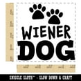 thumbnail image 2 of Wiener Dog Dachshund Paw Prints Fun Text Square Rubber Stamp Stamping Scrapbooking Crafting - Small 1.25in, 2 of 7