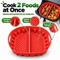 thumbnail image 3 of Reusable Divided Air Fryer Silicone Liner, Square Cooking Tray Insert, Raised Ridges for Grease Drainage, Built-In Side Handles for Easy Lifting, Akmoler, 3 of 8