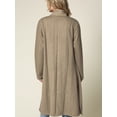 thumbnail image 3 of Made by Johnny Women's Casual Cozy Braided Open Front Long Pocket Cardigan Sweater S TAUPE, 3 of 6