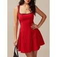 thumbnail image 2 of Biezeib Women Mini Dress Sleeveless Square Neck Heart Print A-line Dress Summer Tank Dress, 2 of 6