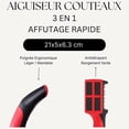 thumbnail image 3 of Afilador Easy Sharp de 3 etapas - Para cuchillos de cocina - Resultado profesional/Diseño ergonómico - Piedra cerámica/carburo de tungsteno/diamante - Acabado negro/cromado, 3 of 5