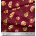 thumbnail image 3 of Soimoi Red Poly Georgette Fabric Cookies & Oranament Christmas Decor Fabric Printed Yard 42 Inch Wide, 3 of 5